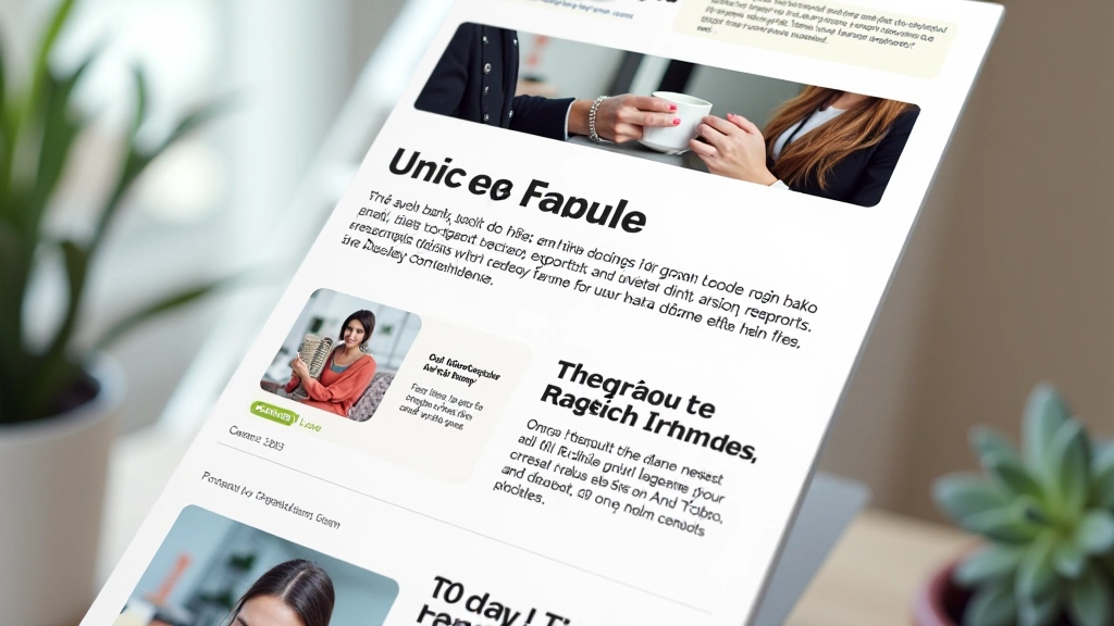 Newsletter design layout with visual hierarchy