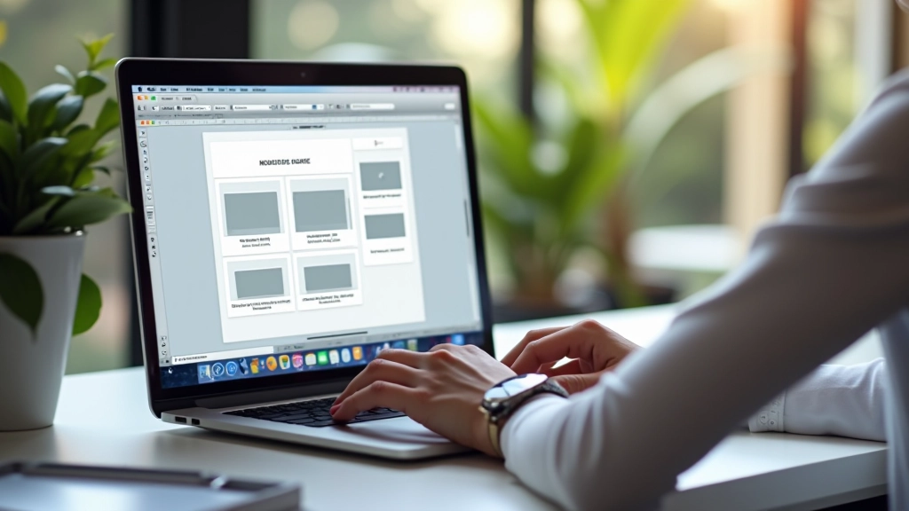Designer criando template de email responsivo em editor moderno com várias visualizações de dispositivos