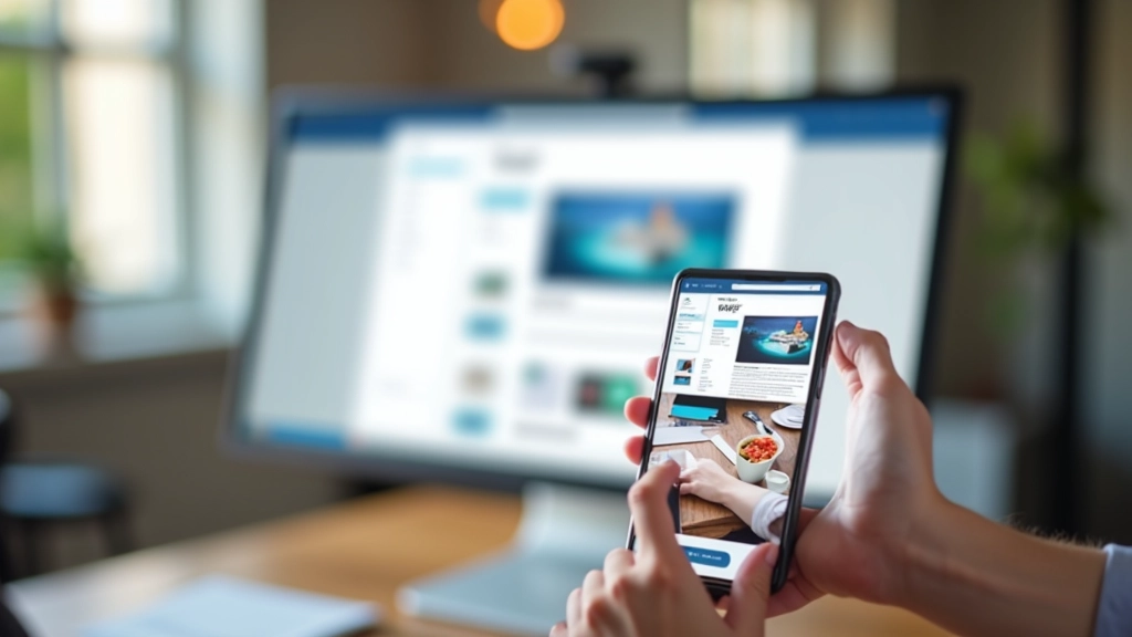 Comparação de email em desktop e mobile mostrando layout responsivo do template Mailchimp adaptado para diferentes tamanhos